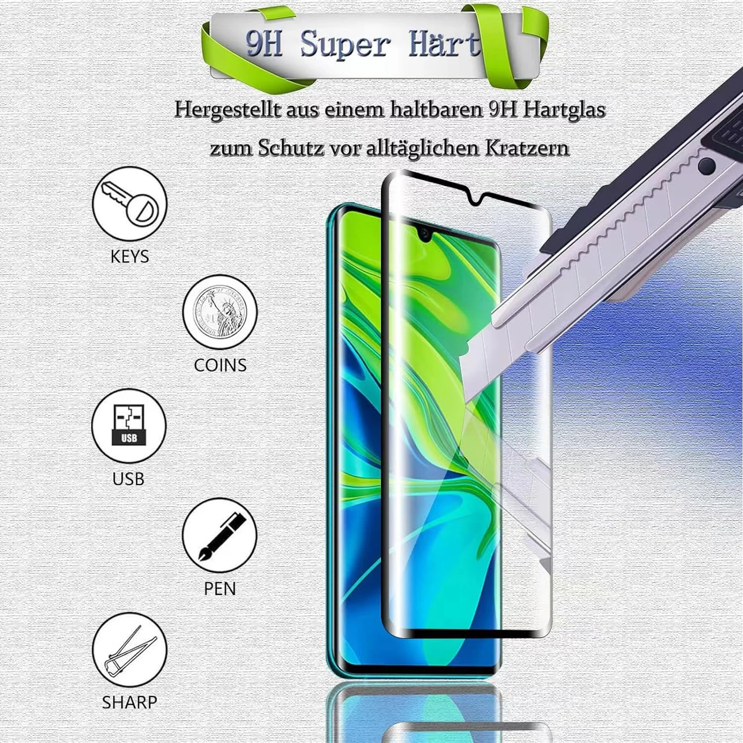 6IN1 For Xiaomi Mi 10 Glass Mi - Curved Edge Screen 评论和价格