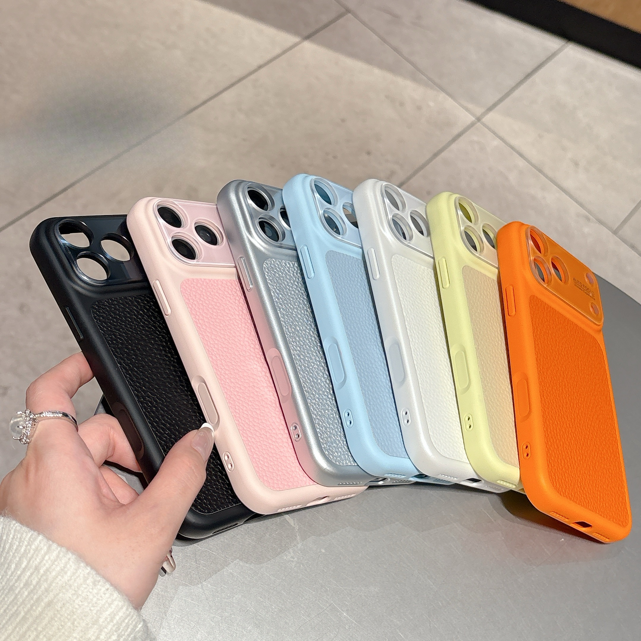 Luxury Lychee Grain Leather Te - Camera Lens Protector 评论和价格