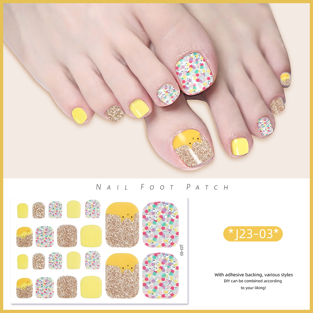 22tips/Sheet Toe Nail Stickers - Full Cover Adhesive 评论和价格
