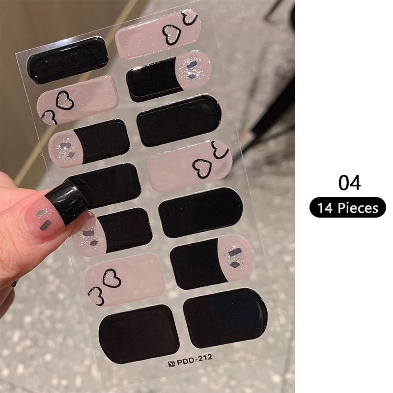 Baking-free Pink Nail Stickers - Full Cover Adhesive 评论和价格