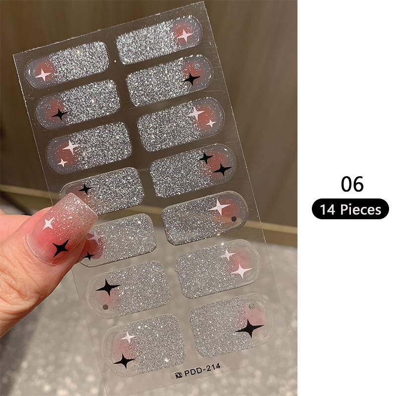 Baking-free Pink Nail Stickers - Full Cover Adhesive 评论和价格