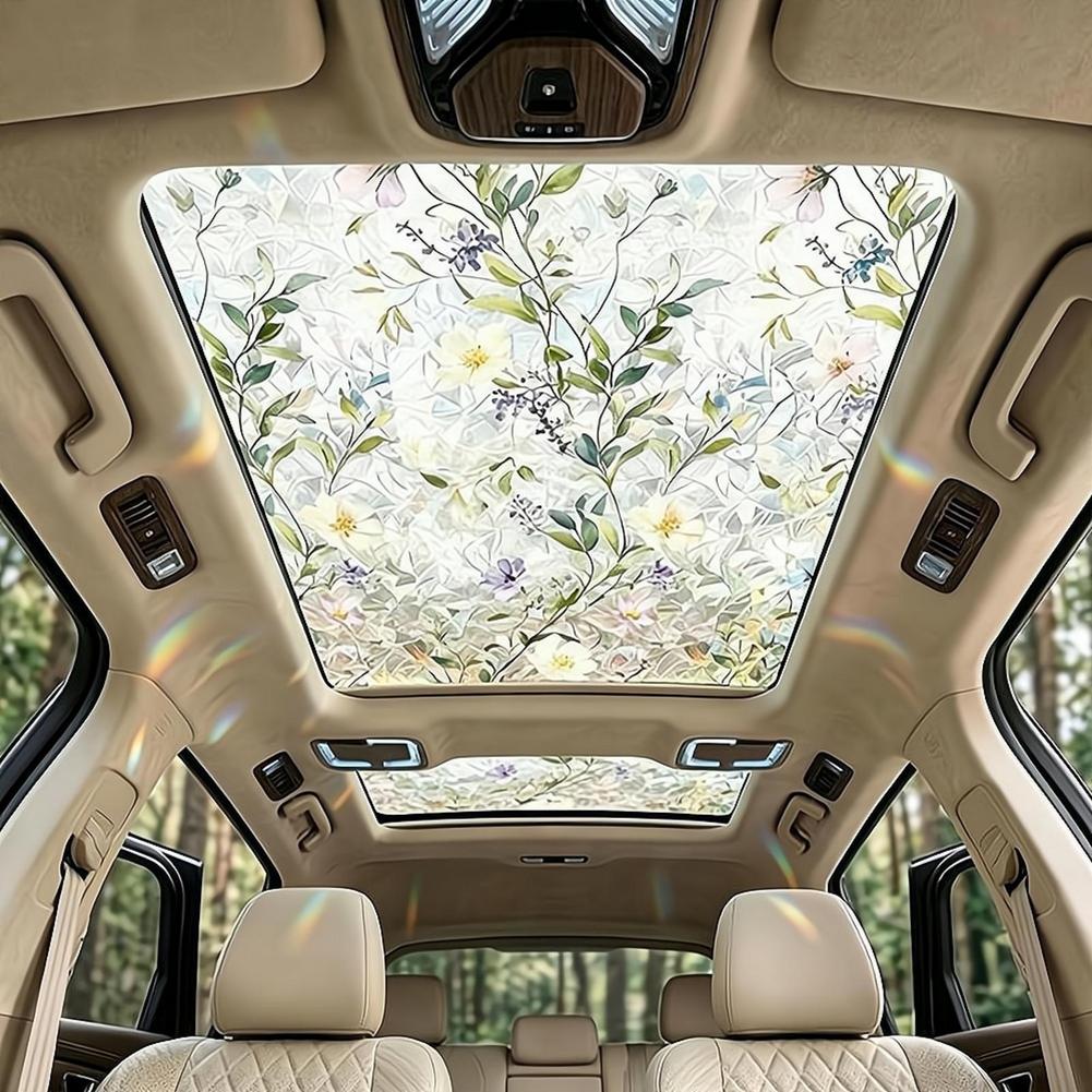 Floral Stained Glass Car Sunro - Privacy Screen Protector 评论和价格