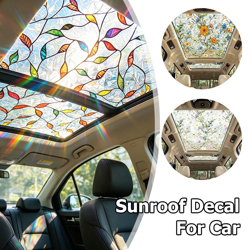 Floral Stained Glass Car Sunro - Privacy Screen Protector 评论和价格