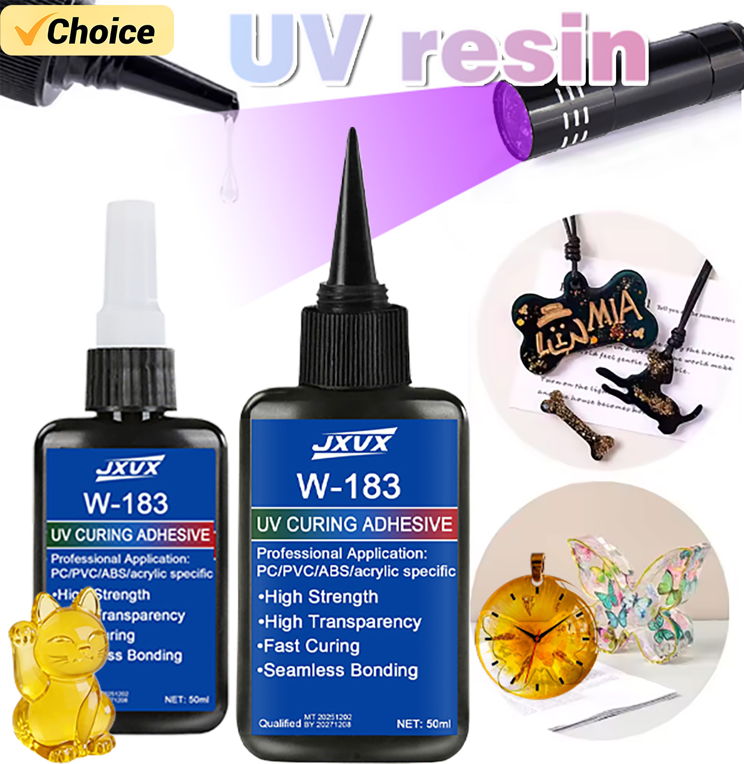 50ml Clear UV Resin Kit Hard T - Liquid Uv Glue Kit 评论和价格