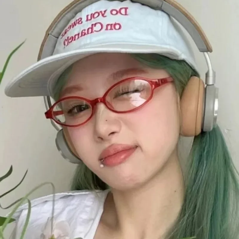 Retro Oval Glasses Women Girls - Anti Blue Light Film 评论和价格