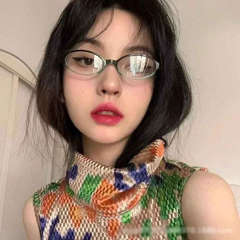 Retro Oval Glasses Women Girls - Anti Blue Light Film 评论和价格